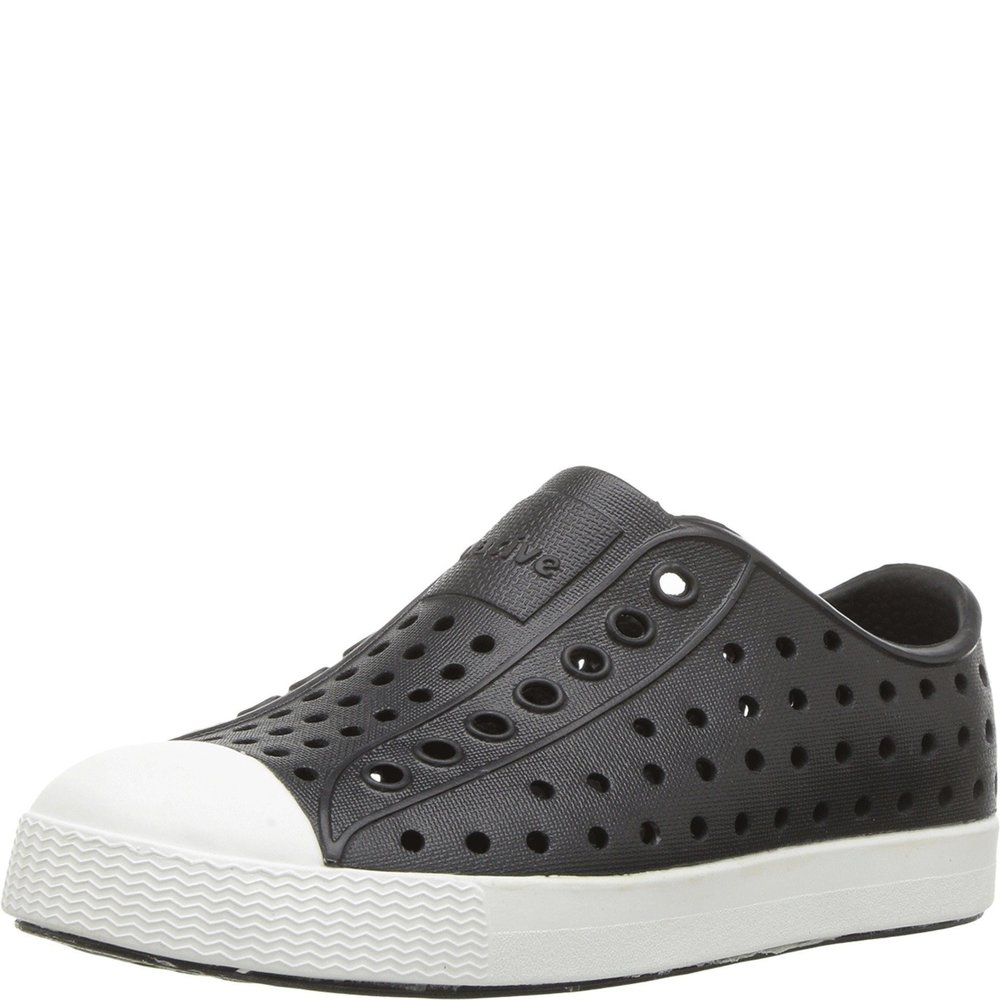 NATIVE SHOES - JEFFERSON CHILD, JIFFY BLACK/SHELL WHITE, C8 M US